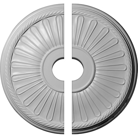 Ekena Millwork Leandros Ceiling Medallion, Two Piece (Fits Canopies up to 6 3/8"), 19 7/8"OD x 3 1/2"ID x 1 1/4"P CM22LN2-03500